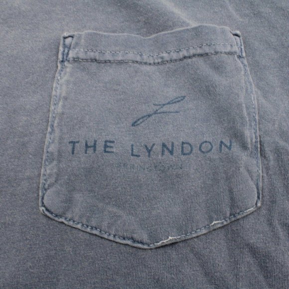 The Lyndon Springtown San Marcos Texas State University Blue Tee Tshirt SM - Picture 4 of 8